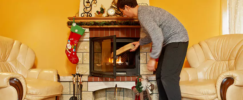 Rusted Metal Fireplace Restoration in Belmont, Massachusetts